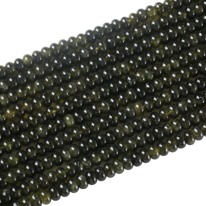 5x8mm 76pcs Natural Stone Green Garnet Jade Rondelle Spacer Loose Beads Abacus Disk Stone Round Loose Gemstone Beads for Jewelry Making DIY Bracelet Necklace