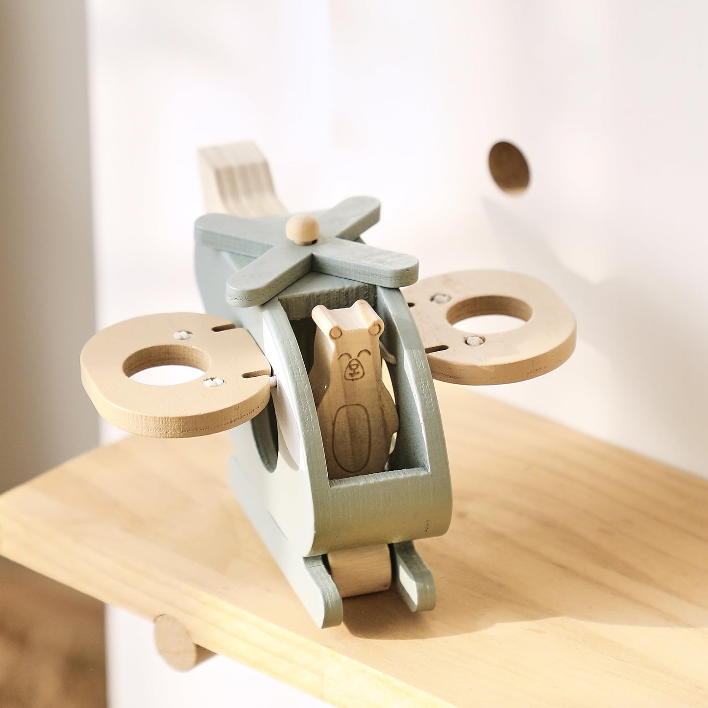 EERKEOD Wooden Airplane for Toddlers - Air Transport Vehicles Play Set, Montessori Push Toy for Babies, Children Birthday Gift
