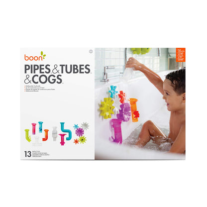 Boon Bundle Baby and Toddler Bath Toys - Includes Boon Pipes, Cogs, and Tubes Bathtub Toys - Toddler Sensory Toys - Multicolored - 13 Count - Ages 12 Months and Up