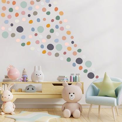 15 Sheet 300 Pcs Irregular Polka Dots Boho Wall Decal Terrazzo Playroom Bedroom Removable Modern Vinyl Boho Wall Stickers(Bright Color)