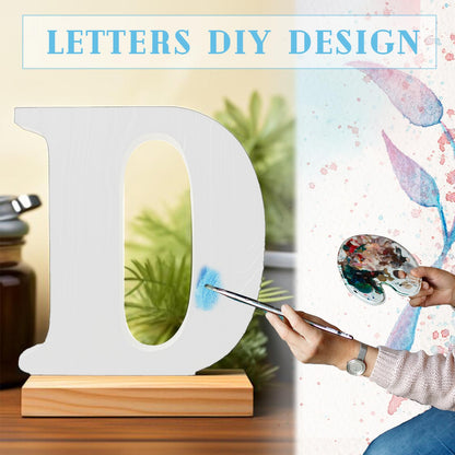 Zaruatu 6 Inch White Wood Letters Unfinished Wood Letters for Wall Decor Decorative Standing Letters White Block Letters for wall Decoration for Craft Home Party Projects (S)