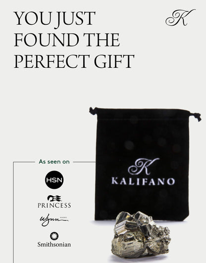 KALIFANO Natural Pyrite Cluster - High Energy Iron Piedra Pirita from Peru with Healing Properties (Information Card) Fools Gold Rock Reiki Crystal Used for Increased Willpower and Manifestation