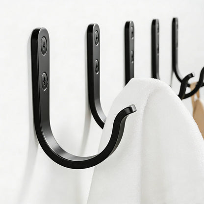 niffgaff 10Pcs Wall Hooks for Hanging Towel/Coat, Black