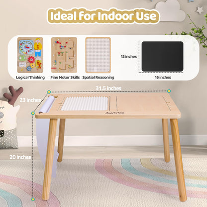 Joylike Sensory Table for Toddlers 1-3 with 2 Large Storage Bins, 4 Montessori Activity Boards and Paper Roll, Educational & Multi-Functional Gift for Kids Draw and Play