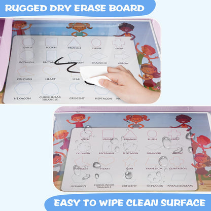 MENZOKE Kids Travel Tray for Toddler Car Seat, Toddler Gift for Girl Activities with Dry Erase Board & iPad Holder Stand,Road Trip Essentials Accessories Lap Tray for Girl as Birthday Gift,LightPurple