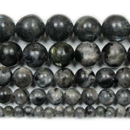 Cynbpm Natural Gemstone Black Loose Beads Charms Jewelry Making Supplies Beads for Bracelets Tourmaline Spacer Moonstone Necklace 15" 6mm