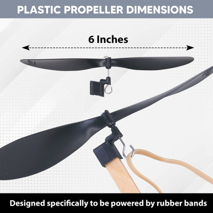 6-Inch Plastic Propellers, 10-Pack – Build Rubber Band Powered Planes, Helicopters, and More STEM Projects