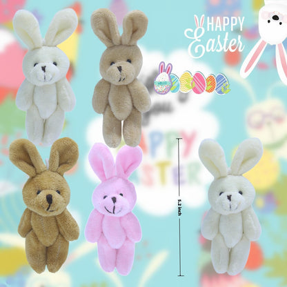 YGbridge Mini Plush Bunny, 12 Pcs Stuffed Animals, 5.2 Inch Easter Bunny Doll, Soft Rabbit for Easter, Birthday, Wedding Decorations, Easter Basket Stuffers (5.2 Inch)