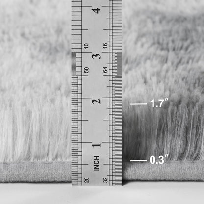 Deerhoo Large Shag Area Rugs 6 x 9, Tie-Dyed Plush Fuzzy Rug for Living Room, Ultra Soft Fluffy Furry Rugs for Bedroom, Indoor Carpet Nursery Rugs for Kids Room Home Decor, Light Grey