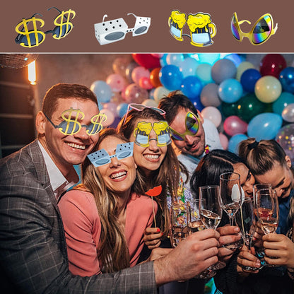 HEYTOP 16 Pack Funny Sunglasses Novelty Party Glassses Masks for Adults Cool Shaped Funny Party Eyeglasses, Photo Booth Props Sunglasses Dress Up Costume Glasses Pack