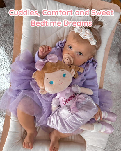 LeyaDoll Soft Baby Doll Toys (16''), My First Baby Rag Doll for 1 Year-Old Girl Birthday Gift, Christmas Plush Toys Gift for Toddler Kids Infants-Princess Aurora
