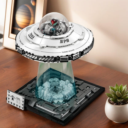 BNG UFO Space Building Blocks, UFO Toy Building Sets, Galaxy Star Spaceship Building Kit, Home Office Decor, Creative Gift for Girls and Boys 8-14