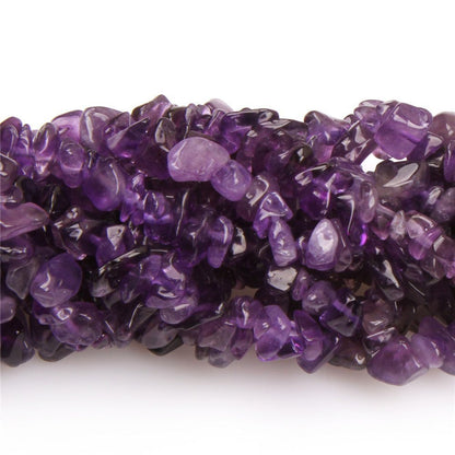 HAAMIIQII 5-8mm Natural Amethyst Chips Beads Crystal Irregular Chip Stones Loose Gemstone Beads for Jewelry Making Strand 30 Inch