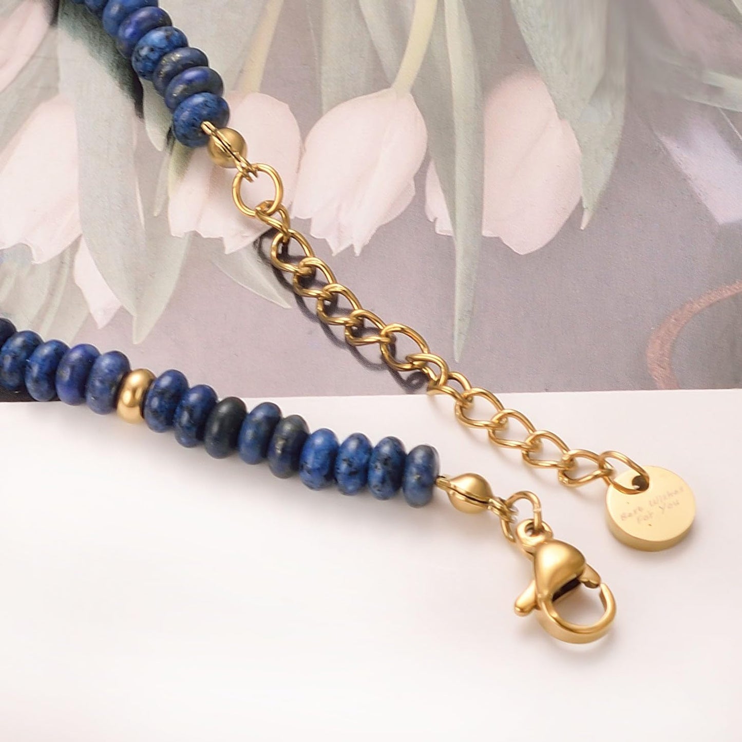 vissen Blue Lapis Lazuli Natural Stone Bracelets for Women Freshwater Pearl Stainless Steel Gold Plated Women Bracelet Jewelry Gift