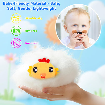 Baby Toys 6-12 Months - Soft Barn with Stuffed Farm Animals, Rattles, Textures, Mirror, Play mat - Toddler Toys Sensory Toy Montessori Toy for Babies 6-12 Months, 1 Year Old Boys Girls Baby Gifts