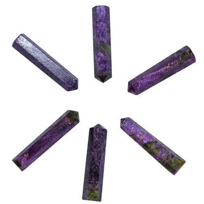 Amazing Gemstone Stichtite Crystal Points Bulk Healing Crystals and Stones - Pack of 3 Single Terminated Healing Wand Point Bulk Crystals for Crafts, Crystal Grid, DIY Work