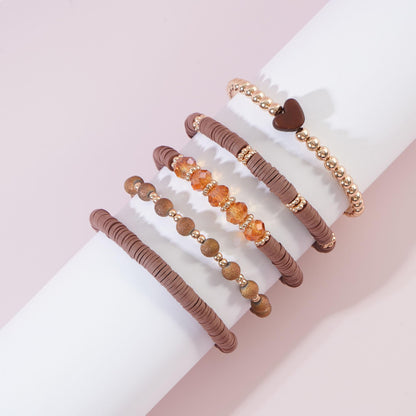 RISHEGAE Heishi Beaded Stretch Bracelets for Women Stackable Polymer Clay Beads Bracelets Friendship Boho Summer Beach Bracelet Jewelry Set