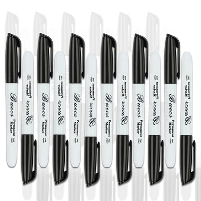Buecs Permanent Markers, 80 Count Black Permanent Markers, Fine Point, Waterproof & Smear Proof Markers, Quick Drying, Office Supplies for School, Office, Home