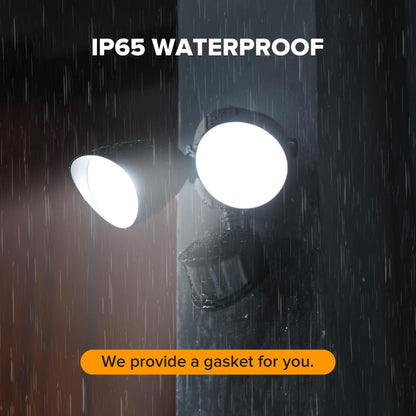 LUTEC 32W 3500 Lumen LED Security Lights Motion Sensor Light Outdoor, 5000K Daylight, IP65 Waterproof, Dusk to Dawn, Hardwired Motion Detector Flood Light for Garage, Yard, Porch-Black
