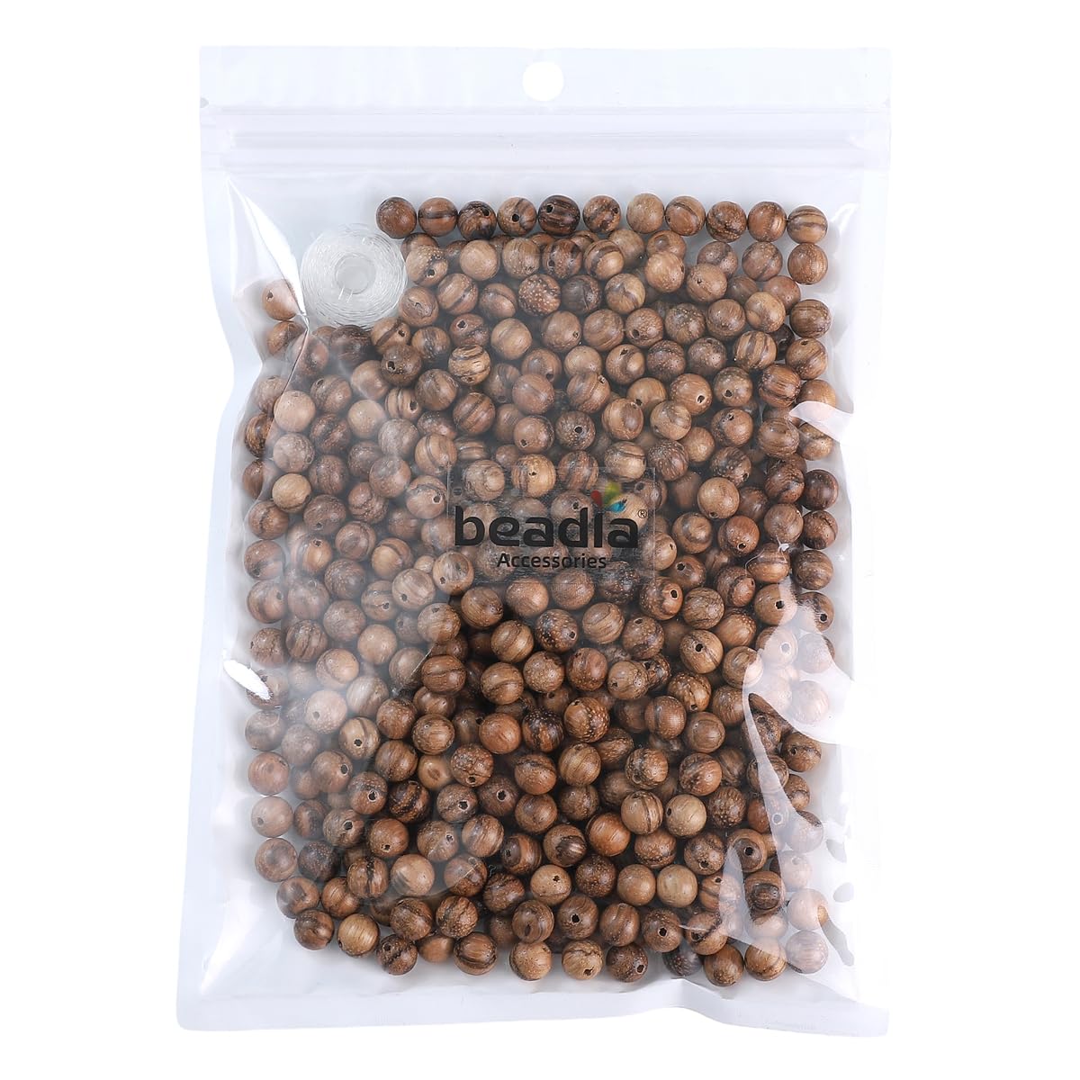 Beadia Natural Tiger Skin Sandalwood Beads 8mm Round Rosewood Beads for DIY Mala Prayer Necklace Bracelet Making 3.5oz