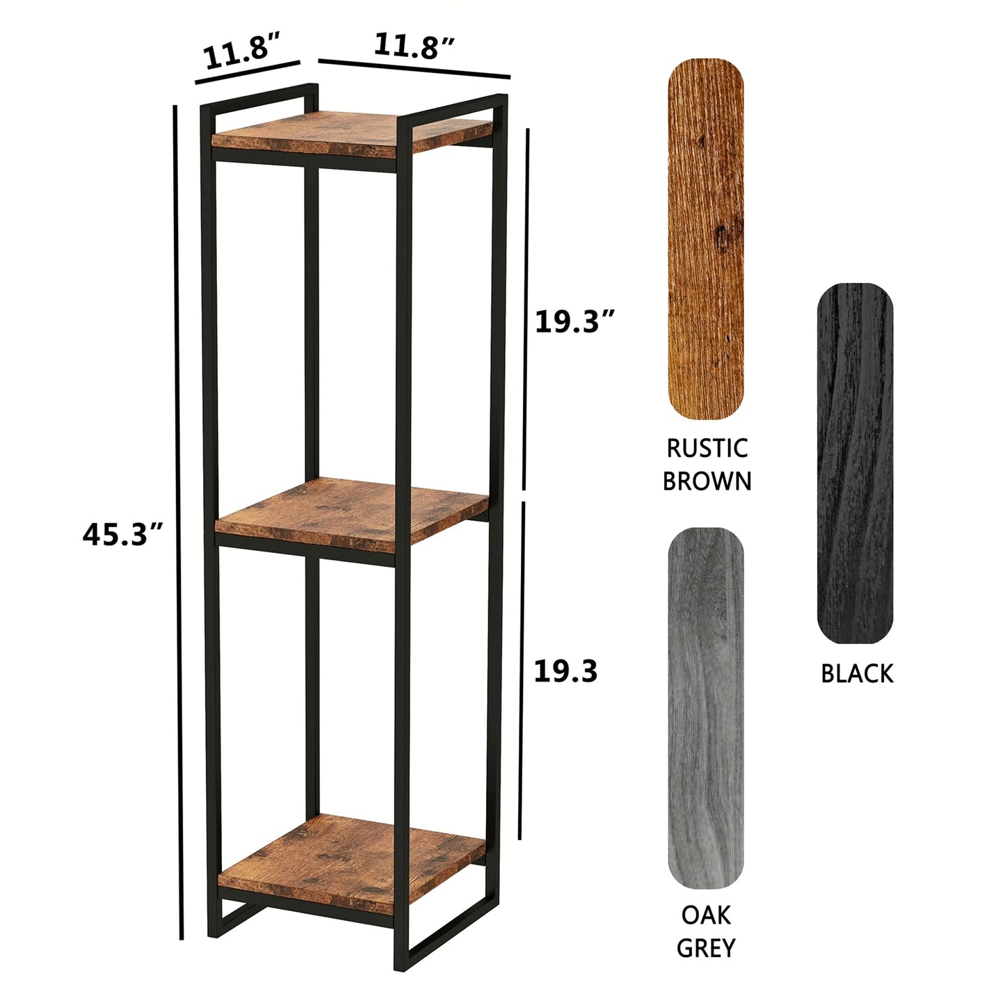 FONHAYE 45" Tall Plant Stand Indoor, 3-Tier Modern Plant Shelf Corner Flower Pot Holder Organizer for Living Room Balcony Garden, Rustic Brown