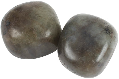 300+ Carats, 2 Pcs Labradorite Polished Stones and Crystals, Tumbled Stones 20-25mm Real Healing Stones for Beginners Used as Crystal Therapy, Meditation, Reiki, Thumb Stones Gift for Rock Collection