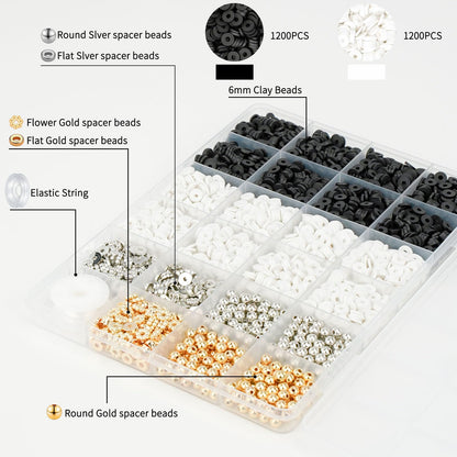 Gionlion 3000 Pcs Clay Beads Bracelets for Women Adults, Bracelet Making kit Golden Beads for Jewelry Making, Charms Bracelet Kit DIY Arts and Crafts Birthday Mothers Day Gifts