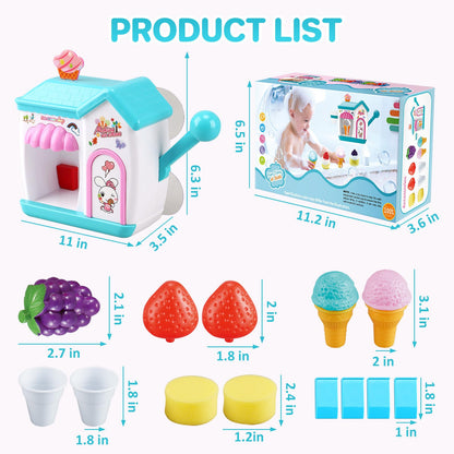 Gretex Toddler Bath Toys for 3 4 5 6 7 8 Years Old Girls, Bubble Ice Cream Maker Bath Toy, Shower Toys, Toddler Bath Toys Age 2-4, Bathtub Bubble Machine, Toy for 3 4 5 6 7 8 Years Old Boys Girls