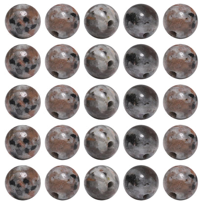 100Pcs 8mm Natural Smooth Flame Stone Gemstone Beads Round Loose Stone Beads for Jewerly Making with Crystal Stretch Cord