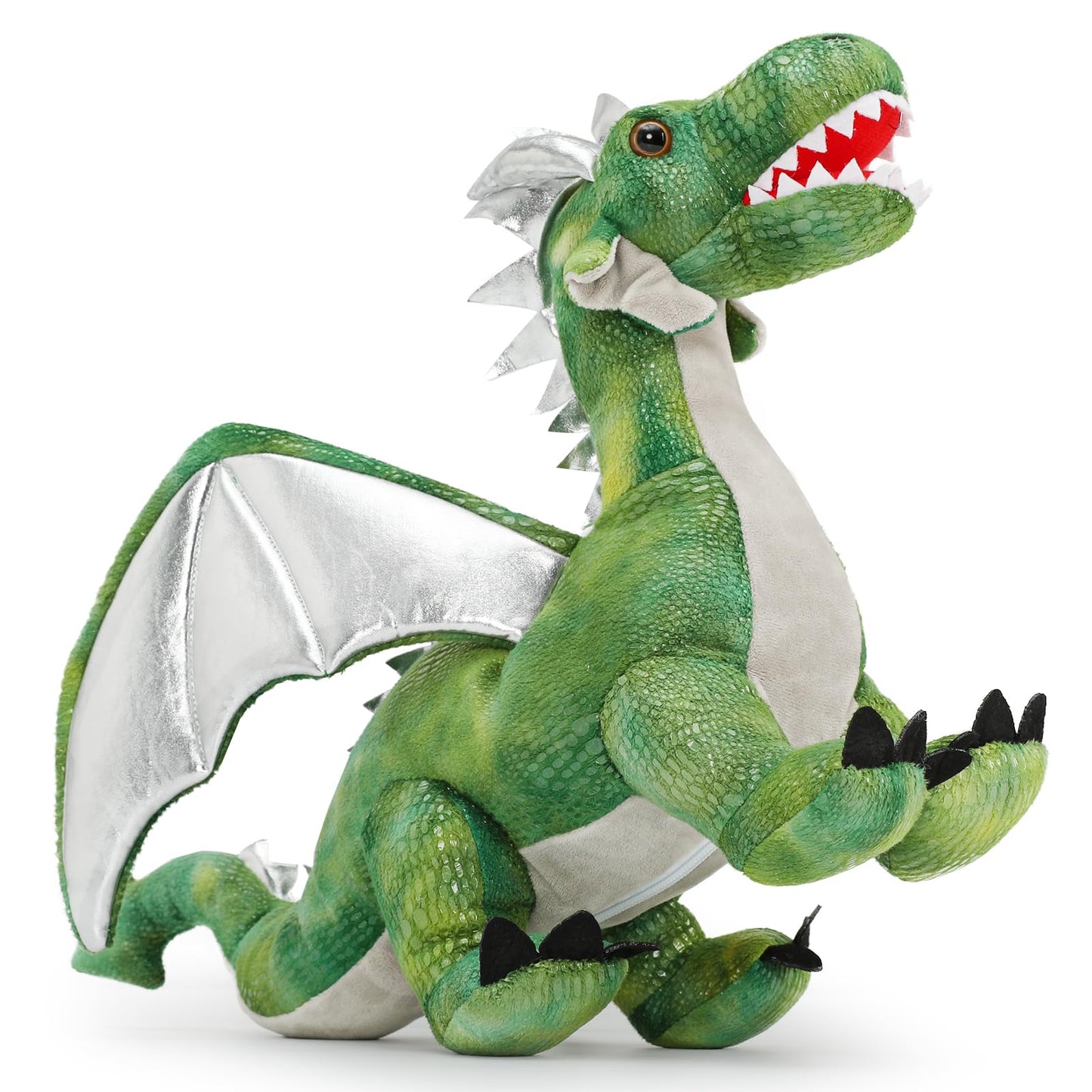 Karister 7Pcs Giant Green Dragon Plush Toy Set, 21.7" Big Mother Dragon Stuffed Animal with 4 Babies & 2 Eggs, Stuffed Dinosaurs for Kids Boys Girls, Cute Soft Plushies Gift for Birthday Christmas