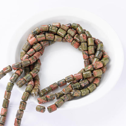 Natural Unakite Cylinder Tube Beads 10x14mm 38cm/str Loose Semi Gemstone Stone Beads for Making Bracelets Necklace