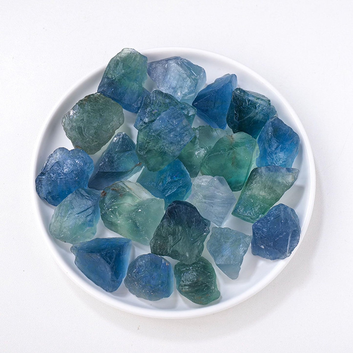 Blue Fluorite Raw Crystals Healing Crystals Natural Rough Stones 1.2-2" for Tumbling, Fountain Rocks, Yoga, Meditation, Polishin, Gift 9
