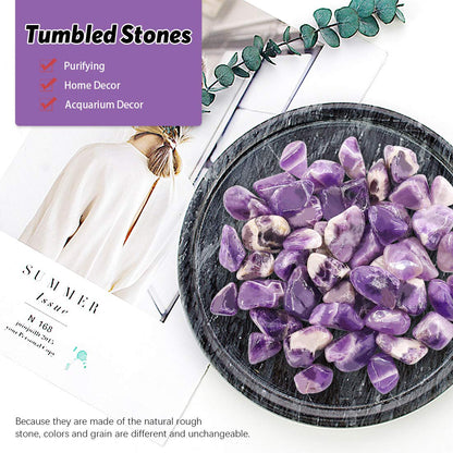 Hilitchi 1lb Bulk Large Natural Tumbled Polished Brazilian Stones Gemstone Healing Crystals Quartz for Wicca, Reiki, and Energy Crystal Healing (Amethyst About 1lb/450g/16oz/bag)