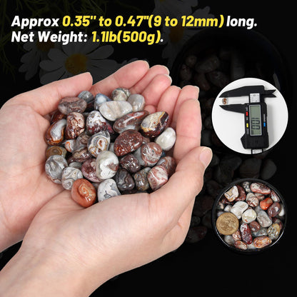 1.1lb Natural Crushed Crazy Agate Crystal Tumbled Chips-Healing Crystals Chips Bulk, Crushed Crystal Gemstones for Crafts, Beautiful Package for Gift (Crazy Agate)