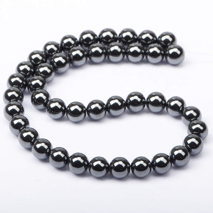 AD Beads Natural Gemstone Round Loose Beads 15" for Bracelet Necklace Earrings Jwelery Making Crafts DIY (10mm, Black Hematite)