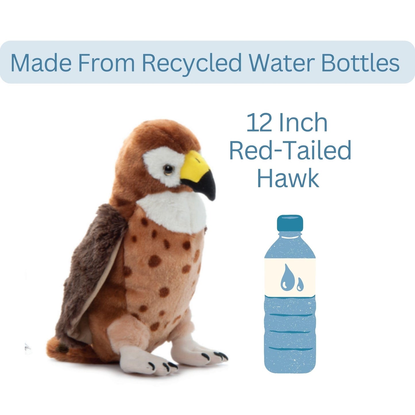 The Petting Zoo Red Tailed Hawk Stuffed Animal Plushie, Gifts for Kids, Wild Onez Zoo Animals, Hawk Plush Toy 12 inches