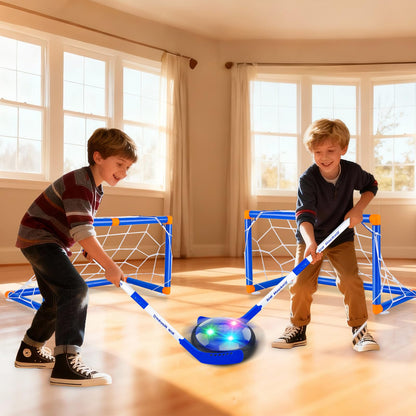 NEUBSAW 4-in-1 Hover Soccer Ball Hockey & Bowling Set, LED Air Floating Sports Toy for Indoor Outdoor Play for Kids Ages 3-12, Birthday for Boys Girls Toddlers