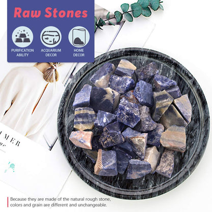Hilitchi 1lb Bulk Raw Blue-Vein Stone Rough Crystal Stone for Cabbing, Tumbling, Cutting, Polishing, Wire Wrapping,Gem Mining, Wicca, Reiki and Crystal Healing