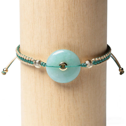 HL1971 Natural Jade Beaded Elastic Bracelet Gradient Green Jade Bead Ladies Bracelet, Suitable for Christmas, Thanksgiving