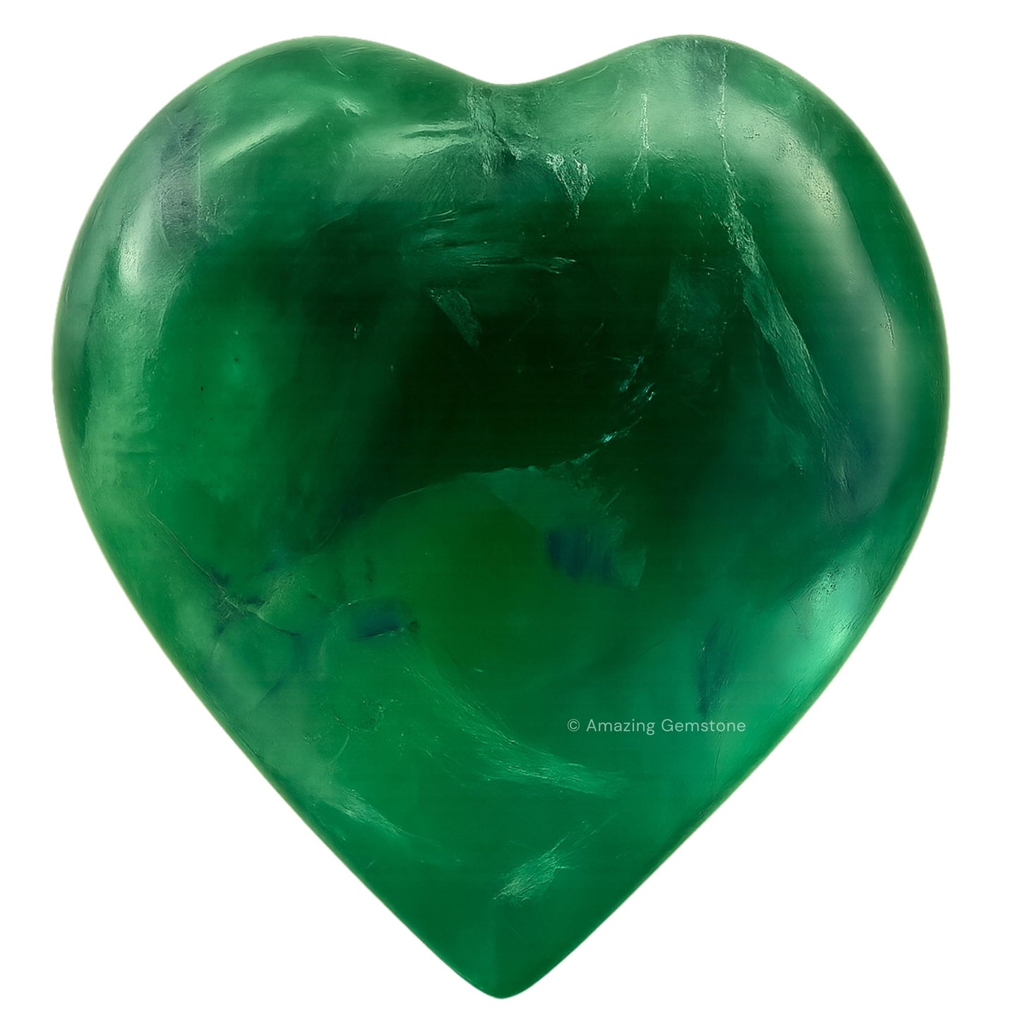 Amazing Gemstone Green Fluorite Crystal Heart Palm Stone - Pocket Massage Worry Stone for Natural Body Chakra Balancing, Reiki Healing and Crystal Grid