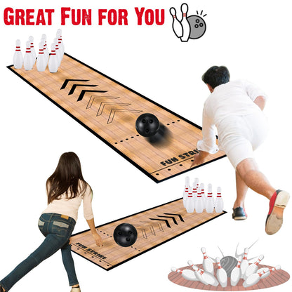 Mini Bowling Set, Bowling Alley Games Toys,Indoor & Outdoor Home Bowling Set,Bowling Pins & Ball Set ，10 pins, 2 Balls for Kid Age 3+ & Adult – Fun outdoor bowling for Backyard, Lawn, Party Games