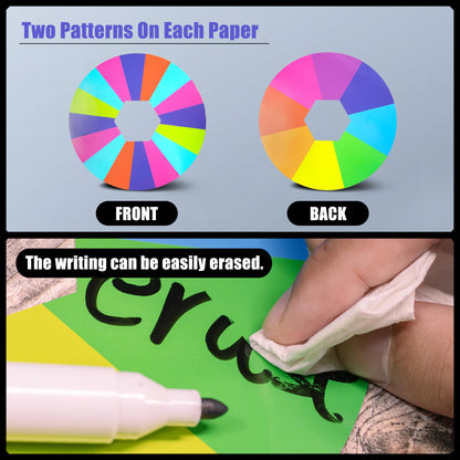 Novelty Place 10 Inch Spinning Prize Wheel - Tabletop Double Sided 8/16 Slot Spinner Card, Dry Erase Marker, Ideal for Family Gatherings, Fortune Games, Carnivals, Trade Show, and Promotional Events