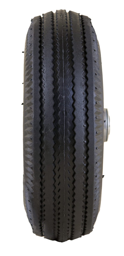 Universal Fit 4.10/3.50-4 Air Filled Hand Truck/Utility Tire, 5/8" Bearings,2.25" Offset to 4" Hub, Adapter Kit Included