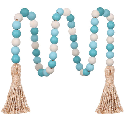 Meplait Wood Bead Garland,39in Farmhouse Beads with Tassels Boho Beads for Tiered Tray Decorative Beads Home Decor