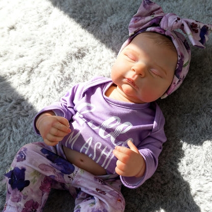 Gileutay 18 inch Realistic Full Vinyl Reborn Baby Dolls Girl Real Life Newborn Baby Doll with Feeding Kit Toys