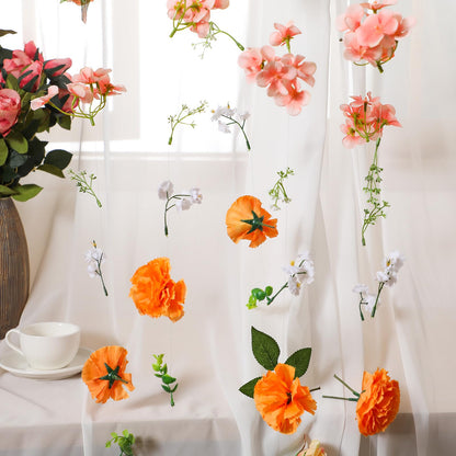 XunYee 6 Pcs 35.4 ft Flower Garlands Artificial Wildflower Vines Floral Hanging Backdrop Fake Flower Garlands Faux Silk Wildflower Vine for Wedding Bridal Shower Home Garden Wall Arch Decor(Rose)