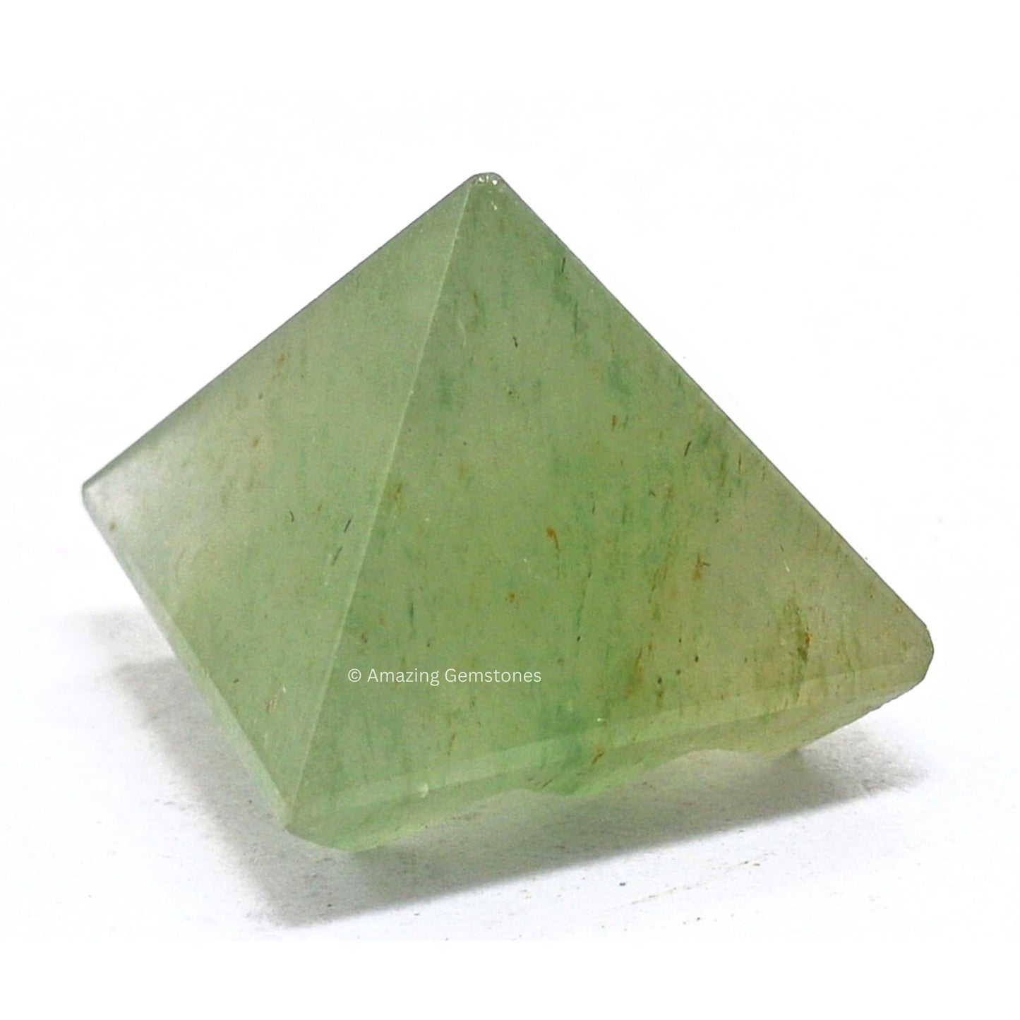 Amazing Gemstone Green Aventurine Crystal Pyramid with 9 Pyramid Plate Bottom - 1" Mini Pyramid Figurine of Natural Stone Pyramid for Meditation, Reiki, Chakra Balancing Vastu Pooja and Crystal Grids