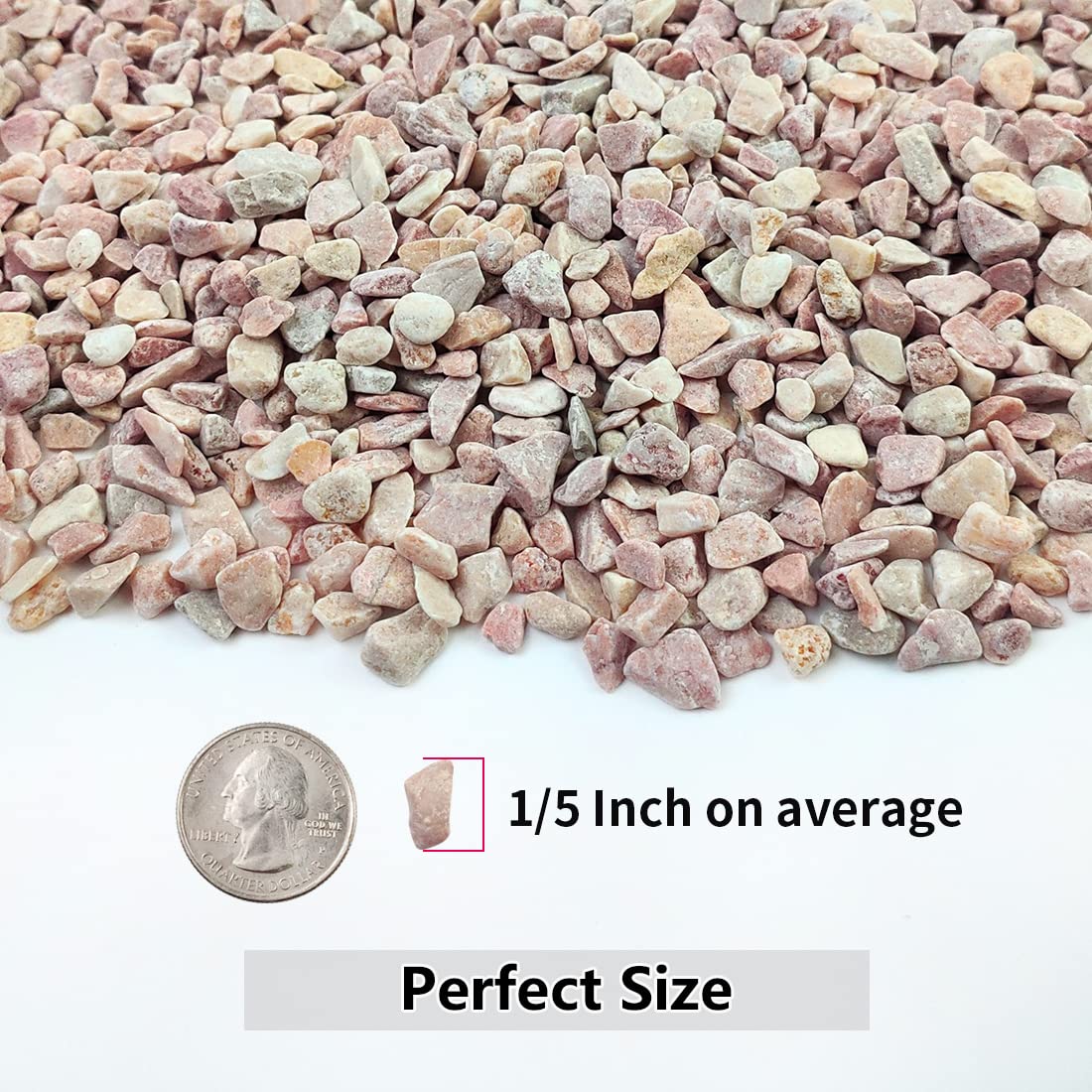 YISZM 2LB Succulent and Cactus Gravel Pebbles, 1/5 Inch Natural Decorative Polished Stones, River Rocks for Plants, Vases, Aquariums, Terrarium and Outdoor Gardening,Peach
