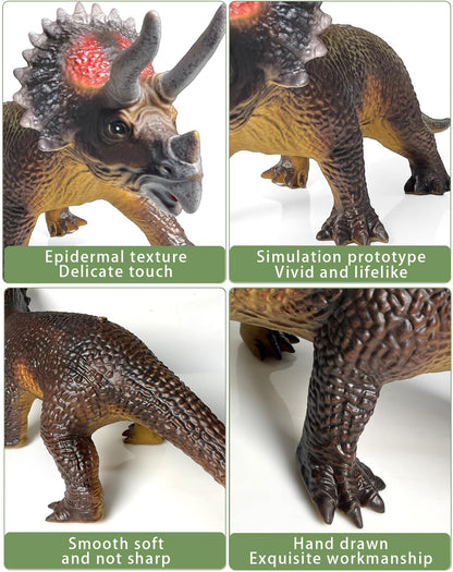 Gzsbaby Dinosaurs King Giant Triceratops Dinosaur Toy – 32 inches Realistic Lifelike Dinosaur Figure, Jumbo Dino Toys for Kids Toddler 3-5 5-7 Years, Perfect Party Favors, Birthday Gifts
