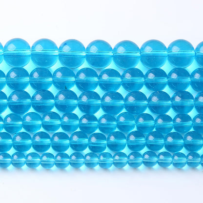 36pcs 10mm Topaz Blue Crystal Glass Beads Round Loose Spacer Beads for Jewelry Making DIY Bracelet Necklace(Blue Crystal Glass, 10mm)